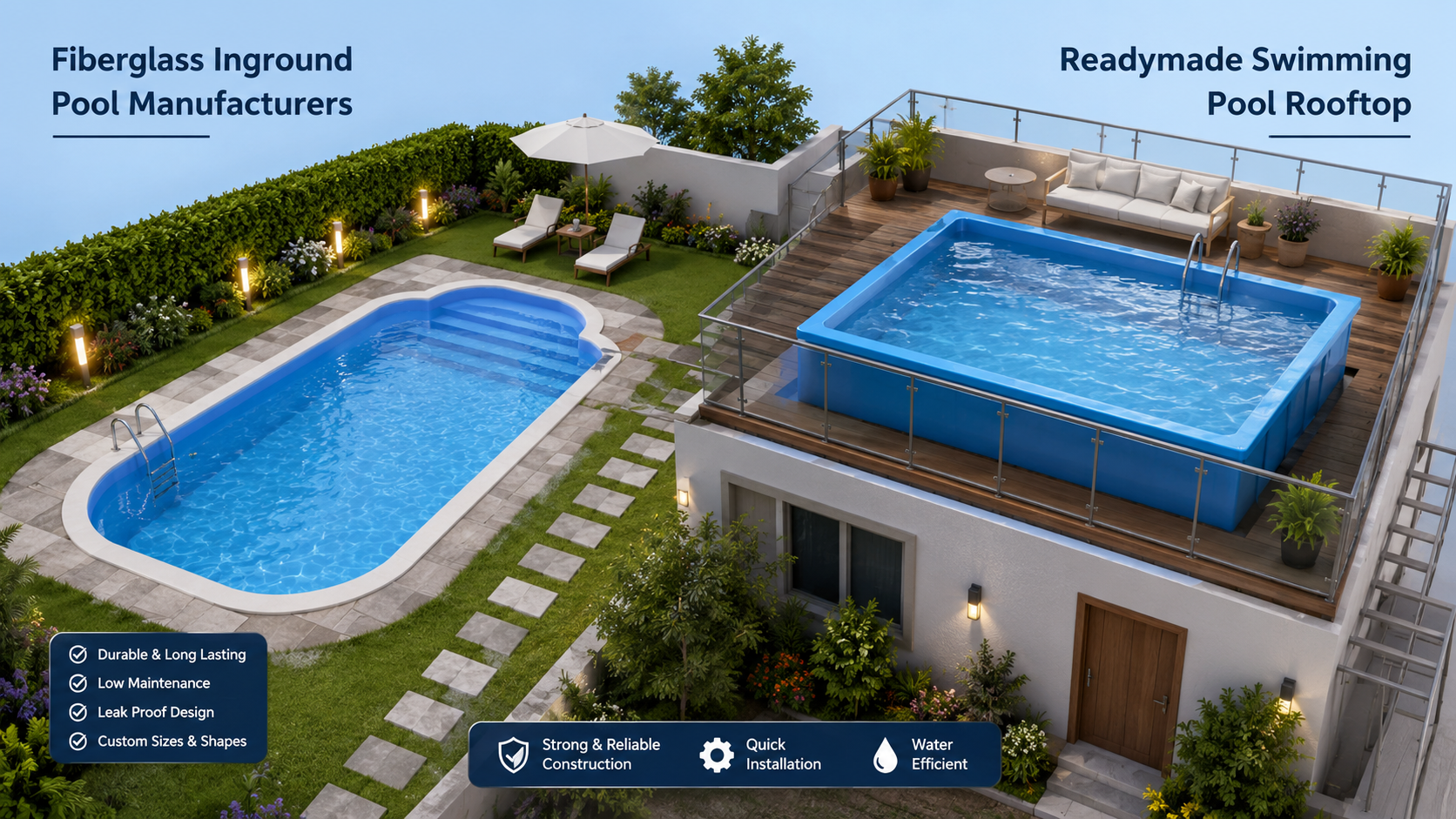 Fiberglass Inground Pool Manufacturers and Readymade Swimming Pool Rooftop: The Future of Modern Pool Solutions