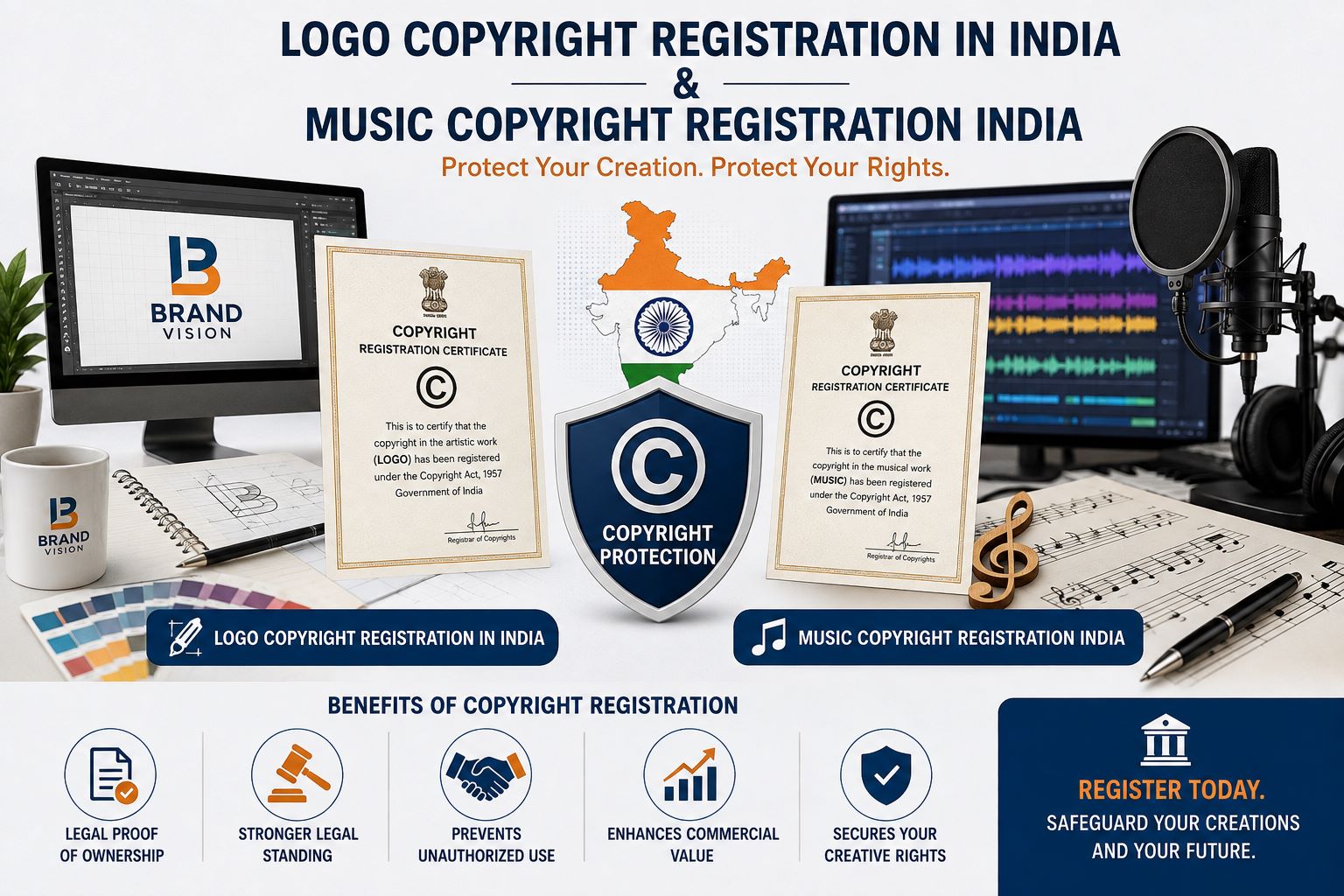 Legal Framework for Logo Copyright Registration in India and Music Copyright Registration India